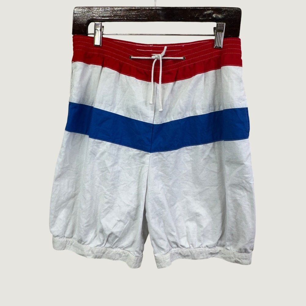 Sierra 90's Vintage Colorblock Cuffed Shorts Size 9‎ Red White Blue Retro Cotton